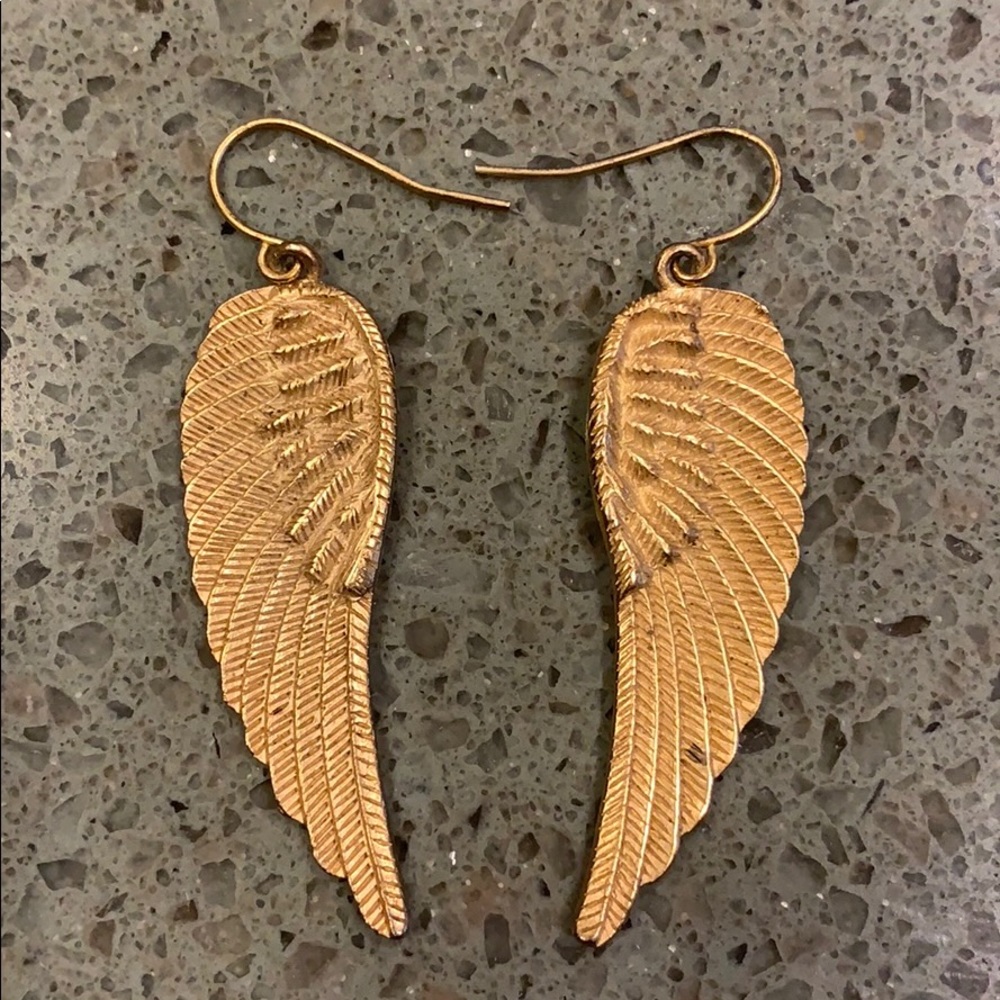 Gold tone Angel’s Wings earrings